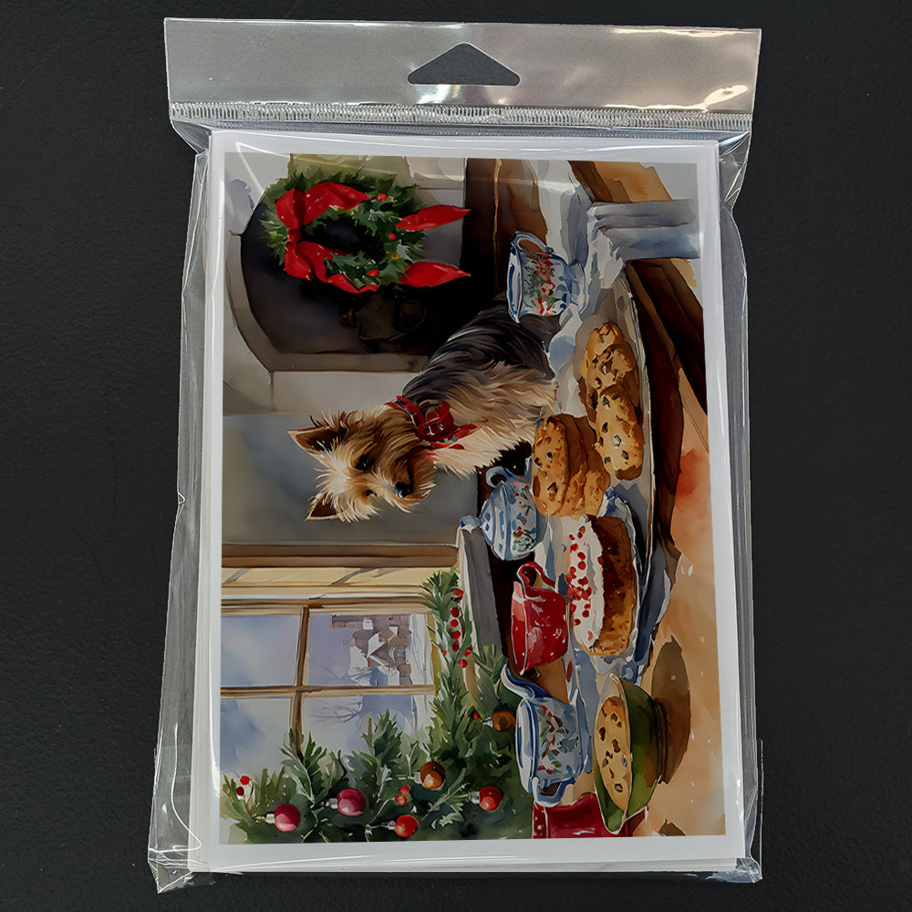 Silky Terrier Christmas Cookies Greeting Cards Pack of 8 Blank Cards with Envelopes Whimsical A7 Size 5x7