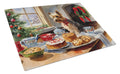 Silky Terrier Christmas Cookies Cutting Board Tempered Glass Kitchen Cutting Surface, Heat Resistant Chopping, Non-Slip Feet, Food Prep & Serving