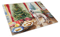 Weimaraner Christmas Cookies Cutting Board Tempered Glass Kitchen Cutting Surface, Heat Resistant Chopping, Non-Slip Feet, Food Prep & Serving