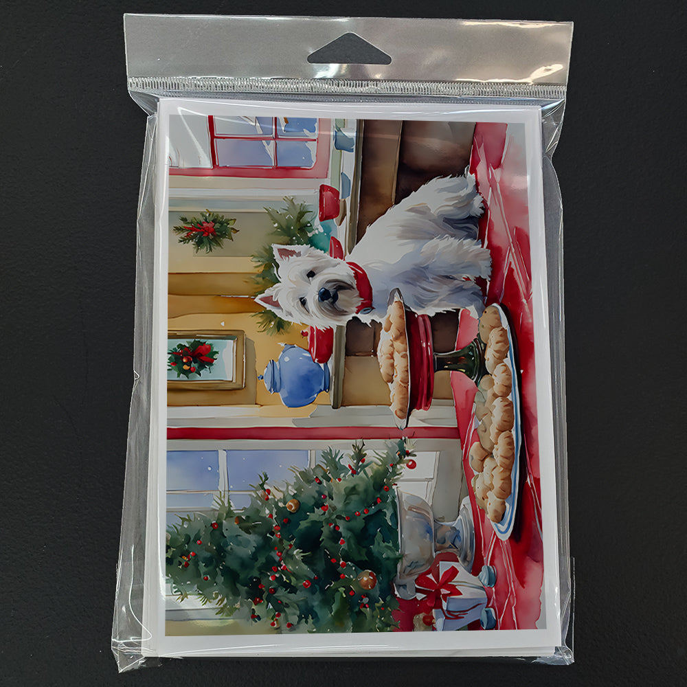 Westie Christmas Cookies Greeting Cards Pack of 8 Blank Cards with Envelopes Whimsical A7 Size 5x7