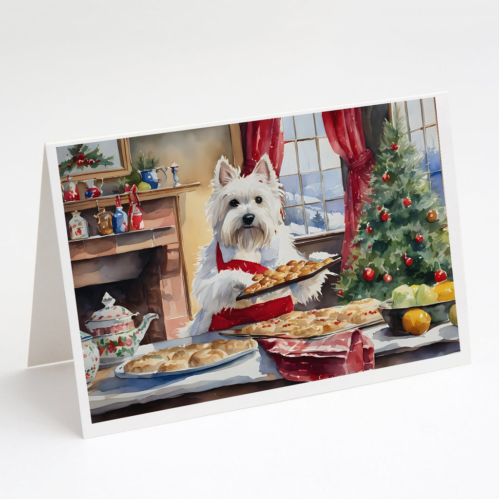 Westie Christmas Cookies Greeting Cards Pack of 8 Blank Cards with Envelopes Whimsical A7 Size 5x7