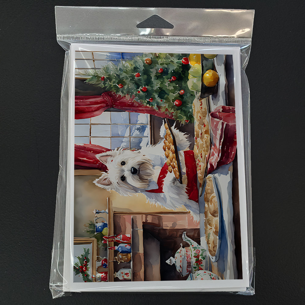 Westie Christmas Cookies Greeting Cards Pack of 8 Blank Cards with Envelopes Whimsical A7 Size 5x7