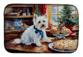 Westie Christmas Cookies Dish Drying Mat Absorbent Dish Drying Mat Pad for Kitchen Counter Dish Drainer Mat for Countertop, 14 x 21", Multicolor