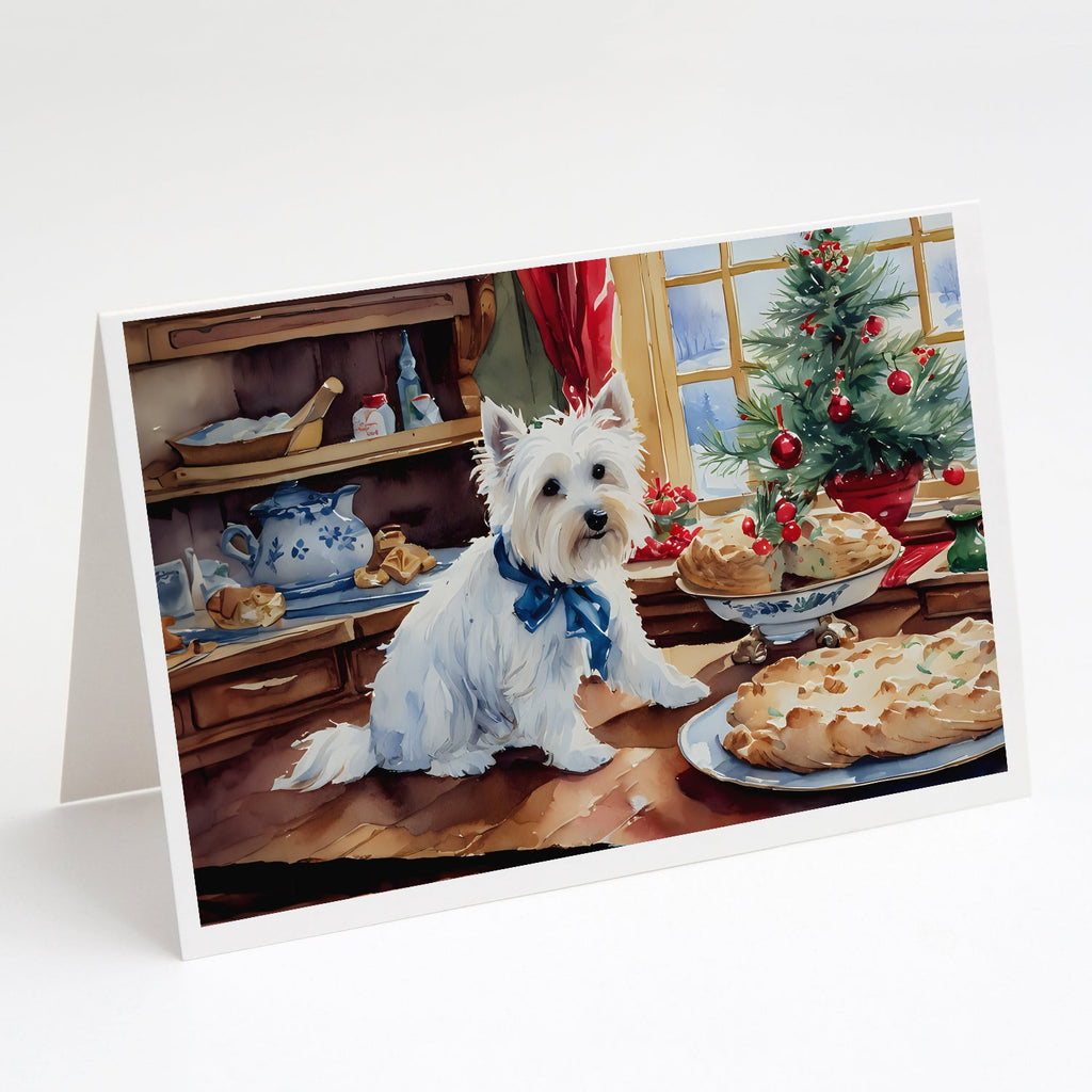 Westie Christmas Cookies Greeting Cards Pack of 8 Blank Cards with Envelopes Whimsical A7 Size 5x7