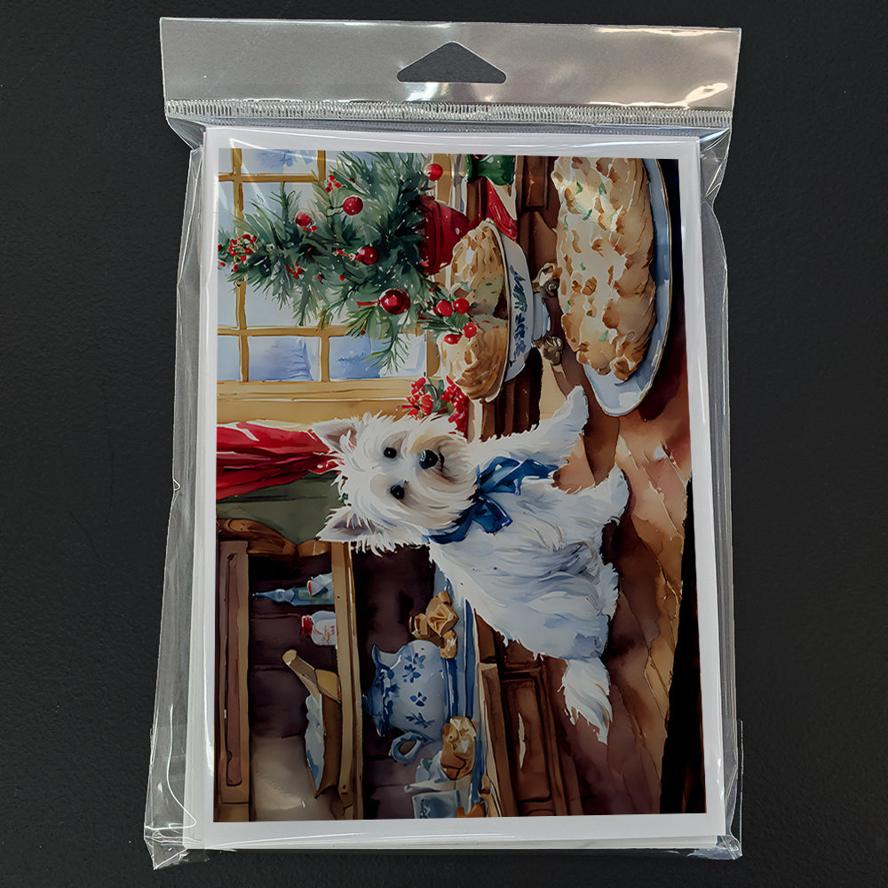 Westie Christmas Cookies Greeting Cards Pack of 8 Blank Cards with Envelopes Whimsical A7 Size 5x7