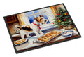 Wire Fox Terrier Christmas Cookies Doormat Indoor Outdoor 18H X 27W Front Door Mat Rugs for Entryway, Non Slip Washable