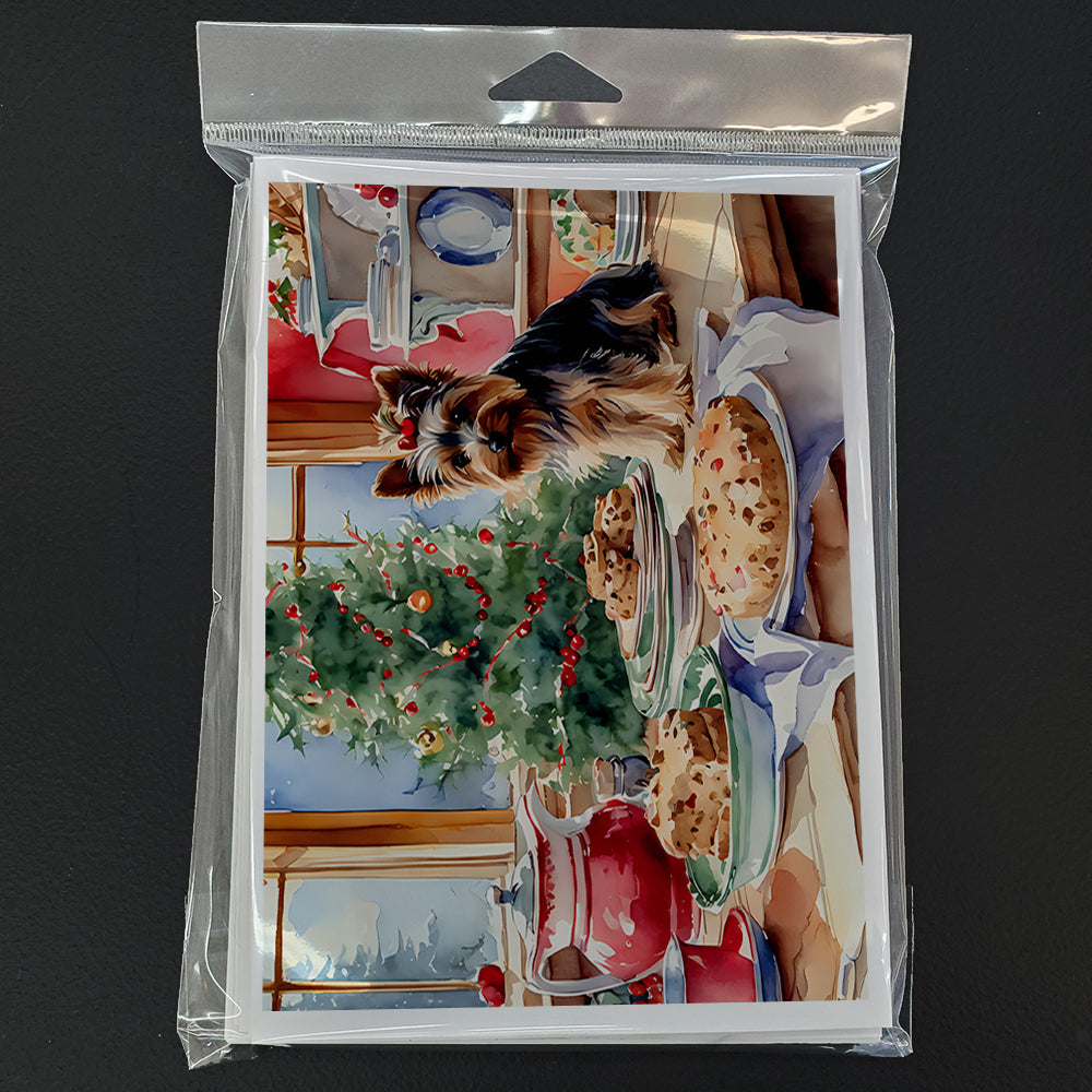 Yorkshire Terrier Yorkie Christmas Cookies Greeting Cards Pack of 8 Blank Cards with Envelopes Whimsical A7 Size 5x7
