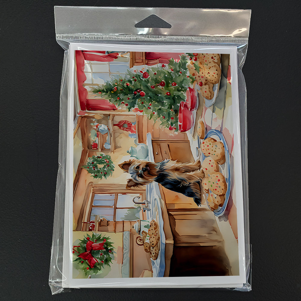 Yorkshire Terrier Yorkie Christmas Cookies Greeting Cards Pack of 8 Blank Cards with Envelopes Whimsical A7 Size 5x7