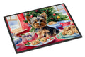 Yorkshire Terrier Yorkie Christmas Cookies Doormat Indoor Outdoor 18H X 27W Front Door Mat Rugs for Entryway, Non Slip Washable