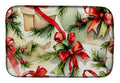 Christmas Ribbon and Gift Pattern Dish Drying Mat Absorbent Dish Drying Mat Pad for Kitchen Counter Dish Drainer Mat for Countertop, 14 x 21", Multicolor