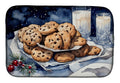Chocolate Chip Cookies Christmas Plate Dish Drying Mat Absorbent Dish Drying Mat Pad for Kitchen Counter Dish Drainer Mat for Countertop, 14 x 21", Multicolor