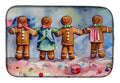 Gingerbread Family Christmas Cookies Dish Drying Mat Absorbent Dish Drying Mat Pad for Kitchen Counter Dish Drainer Mat for Countertop, 14 x 21", Multicolor