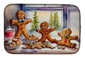 Gingerbread Cookies Baking Scene Christmas Dish Drying Mat Absorbent Dish Drying Mat Pad for Kitchen Counter Dish Drainer Mat for Countertop, 14 x 21", Multicolor