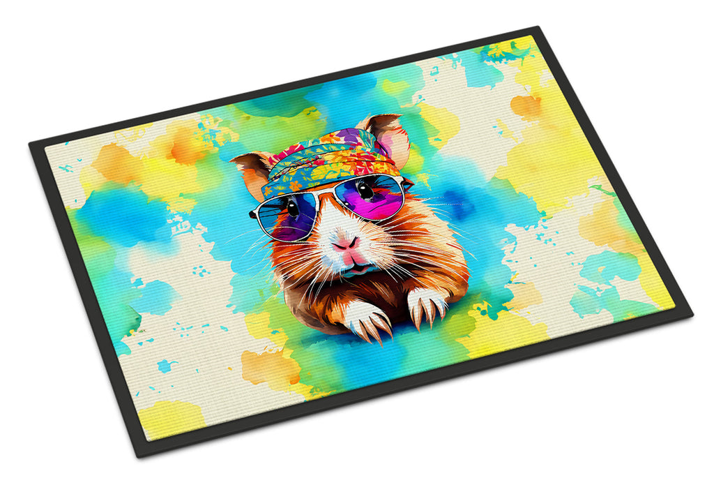 Hippie Animal Guinea Pig Doormat Indoor Outdoor 24H X 36W Front Door Mat Rugs for Entryway, Non Slip Washable Low Pile,