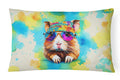 Hippie Animal Guinea Pig Decorative Throw Pillow 12x16 Indoor Outdoor Accent Cushion, Fabric Cover with Insert for Sofa, Bed, Porch & Living Room