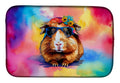 Hippie Animal Guinea Pig Dish Drying Mat Absorbent Dish Drying Mat Pad for Kitchen Counter Dish Drainer Mat for Countertop, 14 x 21", Multicolor