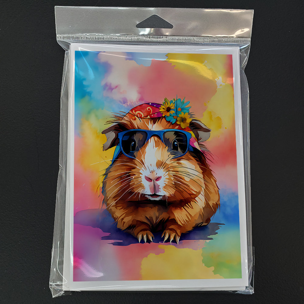 Hippie Animal Guinea Pig Greeting Cards Pack of 8 Blank Cards with Envelopes Whimsical A7 Size 5x7