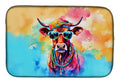 Hippie Animal Cow Dish Drying Mat Absorbent Dish Drying Mat Pad for Kitchen Counter Dish Drainer Mat for Countertop, 14 x 21", Multicolor