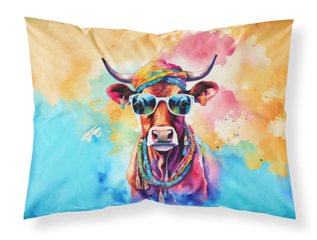 Hippie Animal Cow Standard Pillowcase Lightweight Super Soft Easy Care Decorative Artwork Pillowcase, Standard