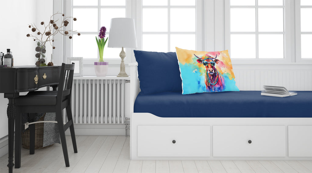 Hippie Animal Cow Standard Pillowcase Lightweight Super Soft Easy Care Decorative Artwork Pillowcase, Standard