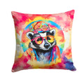 Hippie Animal Badger Decorative Throw Pillow 18x18 Indoor Outdoor Accent Cushion, Fabric Cover with Insert for Sofa, Bed, Porch & Living Room