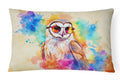 Hippie Animal Barn Owl Decorative Throw Pillow 12x16 Indoor Outdoor Accent Cushion, Fabric Cover with Insert for Sofa, Bed, Porch & Living Room