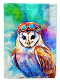 Hippie Animal Barn Owl House Flag 28x40 Porch Sleeve Pole Decorative Outside Yard Banner Artwork Wall Hanging, Polyester