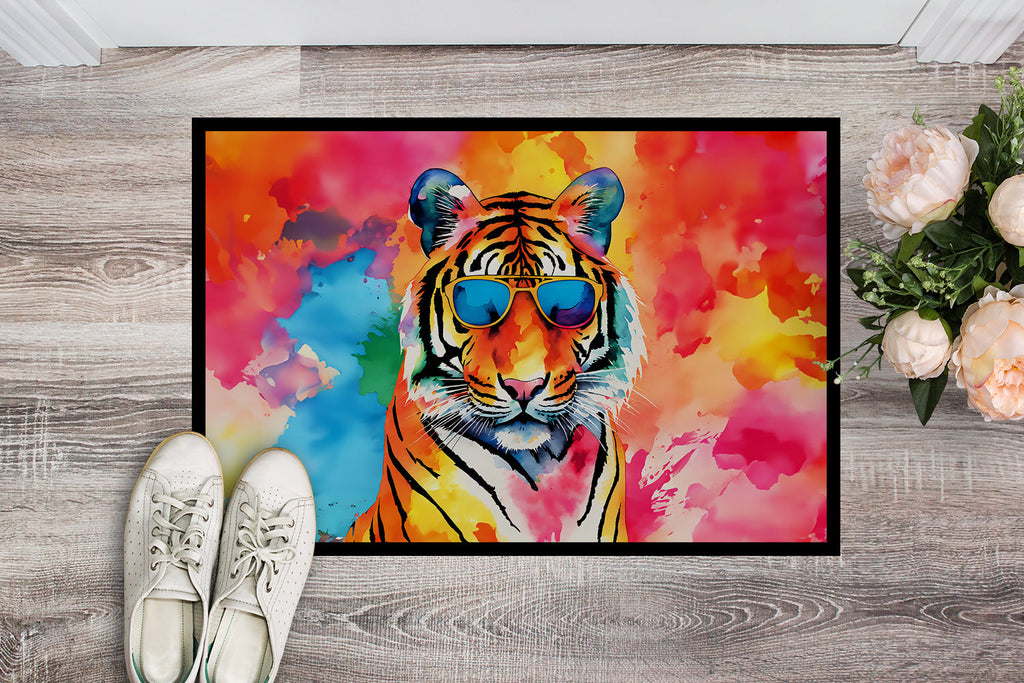 Hippie Animal Bengal Tiger Doormat Indoor Outdoor 24H X 36W Front Door Mat Rugs for Entryway, Non Slip Washable Low Pile,