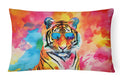 Hippie Animal Bengal Tiger Decorative Throw Pillow 12x16 Indoor Outdoor Accent Cushion, Fabric Cover with Insert for Sofa, Bed, Porch & Living Room