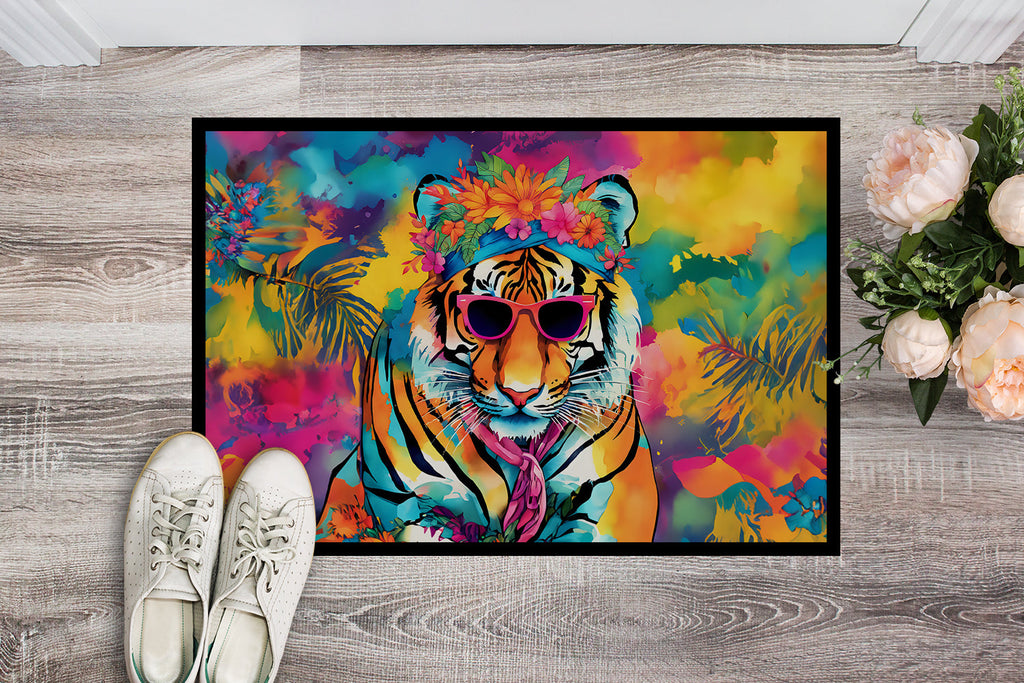 Hippie Animal Bengal Tiger Doormat Indoor Outdoor 24H X 36W Front Door Mat Rugs for Entryway, Non Slip Washable Low Pile,