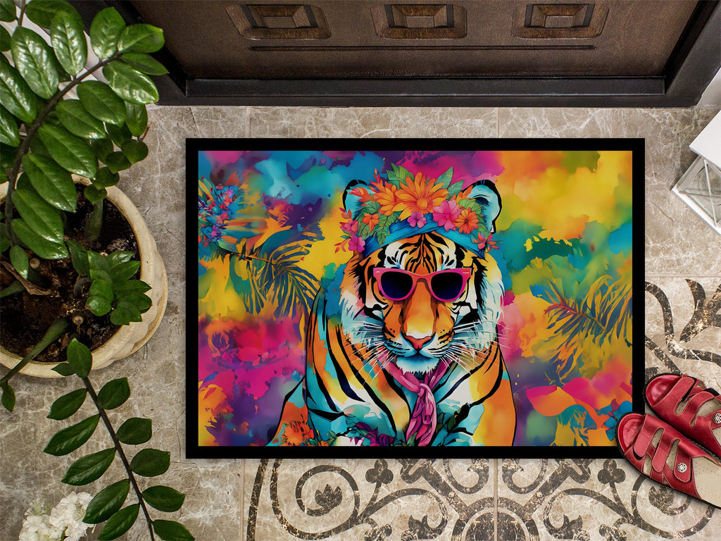 Hippie Animal Bengal Tiger Doormat Indoor Outdoor 18H X 27W Front Door Mat Rugs for Entryway, Non Slip Washable