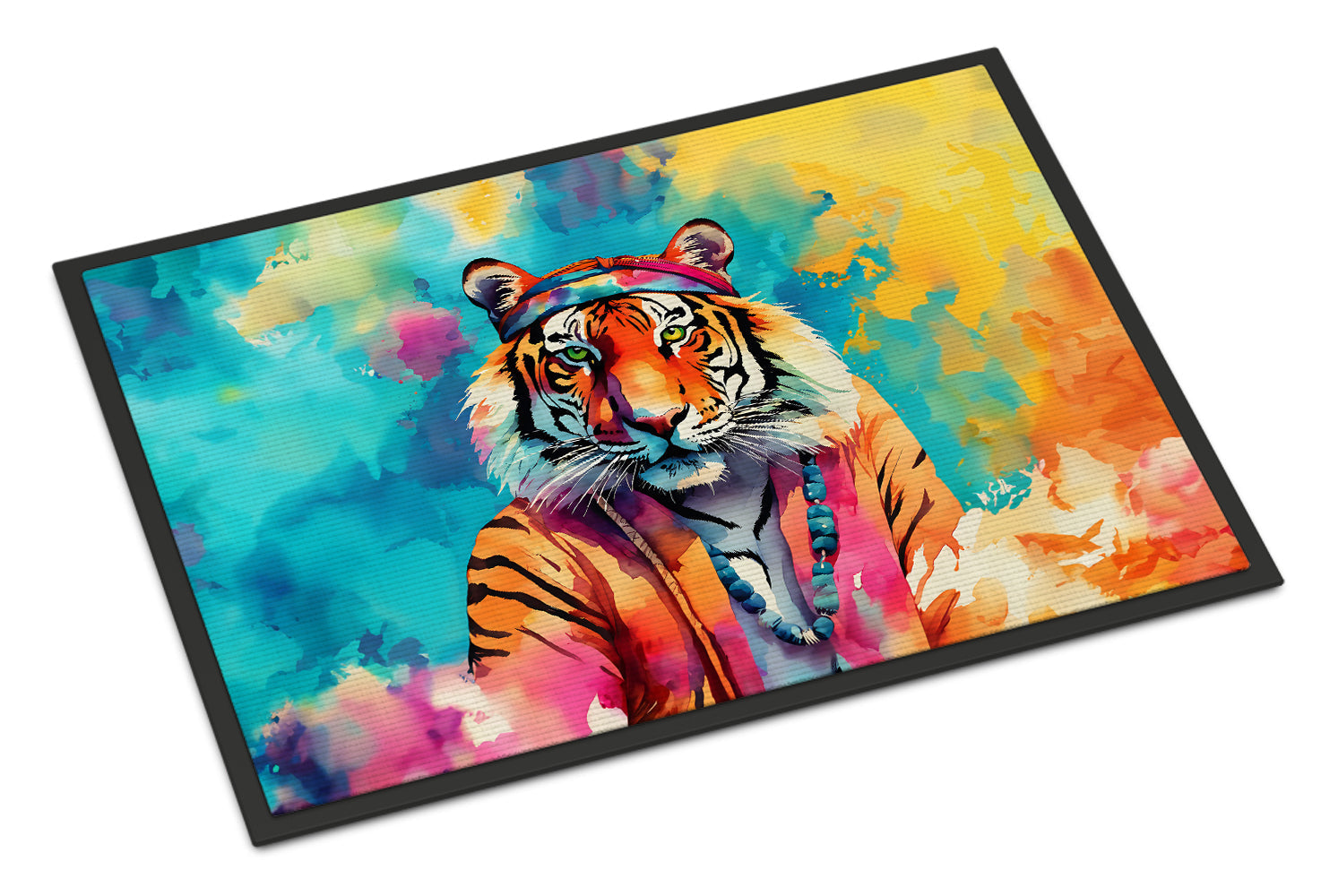 Hippie Animal Bengal Tiger Doormat Indoor Outdoor 18H X 27W Front Door Mat Rugs for Entryway, Non Slip Washable