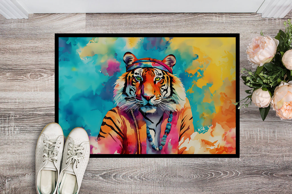 Hippie Animal Bengal Tiger Doormat Indoor Outdoor 18H X 27W Front Door Mat Rugs for Entryway, Non Slip Washable