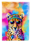 Hippie Animal Cheetah House Flag 28x40 Porch Sleeve Pole Decorative Outside Yard Banner Artwork Wall Hanging, Polyester