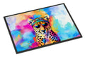 Hippie Animal Cheetah Doormat Indoor Outdoor 24H X 36W Front Door Mat Rugs for Entryway, Non Slip Washable Low Pile,