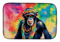 Hippie Animal Chimpanzee Dish Drying Mat Absorbent Dish Drying Mat Pad for Kitchen Counter Dish Drainer Mat for Countertop, 14 x 21", Multicolor