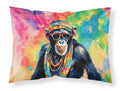 Hippie Animal Chimpanzee Standard Pillowcase Lightweight Super Soft Easy Care Decorative Artwork Pillowcase, Standard