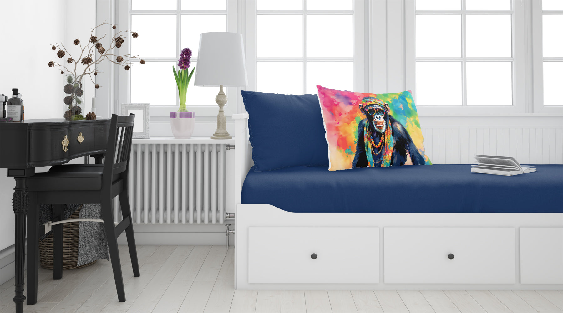 Hippie Animal Chimpanzee Standard Pillowcase Lightweight Super Soft Easy Care Decorative Artwork Pillowcase, Standard