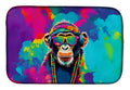 Hippie Animal Chimpanzee Dish Drying Mat Absorbent Dish Drying Mat Pad for Kitchen Counter Dish Drainer Mat for Countertop, 14 x 21", Multicolor