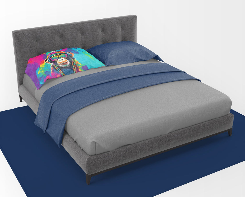 Hippie Animal Chimpanzee Standard Pillowcase Lightweight Super Soft Easy Care Decorative Artwork Pillowcase, Standard