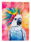 Hippie Animal Cockatoo House Flag 28x40 Porch Sleeve Pole Decorative Outside Yard Banner Artwork Wall Hanging, Polyester
