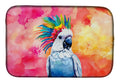 Hippie Animal Cockatoo Dish Drying Mat Absorbent Dish Drying Mat Pad for Kitchen Counter Dish Drainer Mat for Countertop, 14 x 21", Multicolor