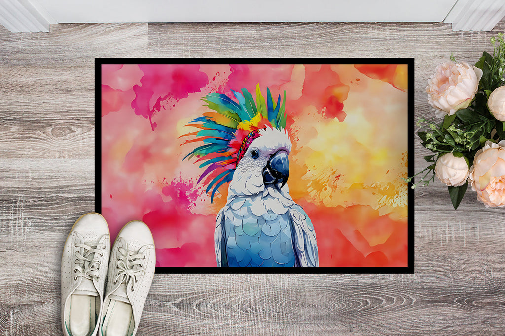 Hippie Animal Cockatoo Doormat Indoor Outdoor 24H X 36W Front Door Mat Rugs for Entryway, Non Slip Washable Low Pile,