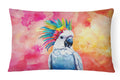 Hippie Animal Cockatoo Decorative Throw Pillow 12x16 Indoor Outdoor Accent Cushion, Fabric Cover with Insert for Sofa, Bed, Porch & Living Room