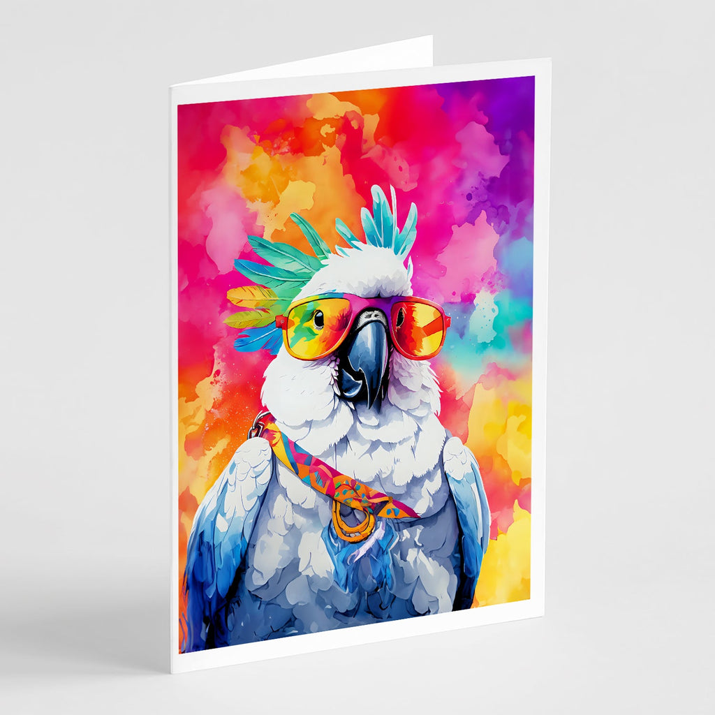 Hippie Animal Cockatoo Greeting Cards Pack of 8 Blank Cards with Envelopes Whimsical A7 Size 5x7