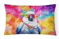 Hippie Animal Cockatoo Decorative Throw Pillow 12x16 Indoor Outdoor Accent Cushion, Fabric Cover with Insert for Sofa, Bed, Porch & Living Room