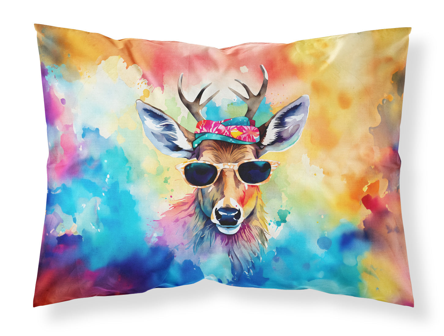 Hippie Animal Deer Standard Pillowcase Lightweight Super Soft Easy Care Decorative Artwork Pillowcase, Standard