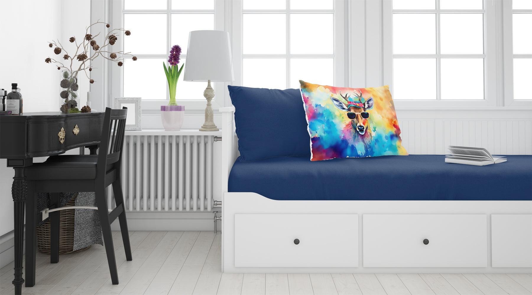 Hippie Animal Deer Standard Pillowcase Lightweight Super Soft Easy Care Decorative Artwork Pillowcase, Standard