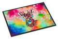 Hippie Animal Deer Doormat Indoor Outdoor 24H X 36W Front Door Mat Rugs for Entryway, Non Slip Washable Low Pile,