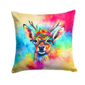 Hippie Animal Deer Decorative Throw Pillow 18x18 Indoor Outdoor Accent Cushion, Fabric Cover with Insert for Sofa, Bed, Porch & Living Room